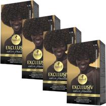 Kit 4 Coloração Creme Permanente Excllusiv Color Pratic Chocolate Dourado 7.73 Haskell