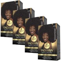 Kit 4 Coloração Creme Permanente Excllusiv Color Pratic Chocolate Profundo 5.35 Haskell