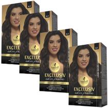 Kit 4 Coloração Creme Permanente Excllusiv Color Pratic Louro Escuro Acinzentado 6.1 Haskell