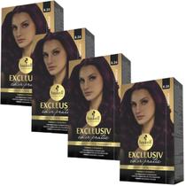 Kit 4 Coloração Creme Permanente Excllusiv Color Pratic Marsala 8.26 Haskell