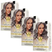 Kit 4 Coloração Creme Permanente Excllusiv Color Pratic Superclareador Cinza 12.1 Haskell