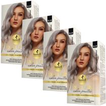 Kit 4 Coloração Creme Permanente Excllusiv Color Pratic Superclareador Pérola 12.21 Haskell