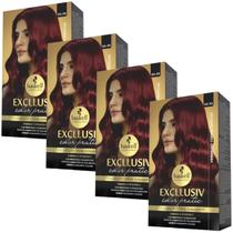 Kit 4 Coloração Creme Permanente Excllusiv Color Pratic Vermelho Cereja Especial 66.46 Haskell