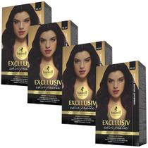 Kit 4 Coloração Creme Permanente Excllusiv Color Pratic Vermelho Violine Especial 55.62 Haskell