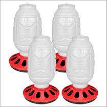 Kit 4 Comedouro 5kg 12 Furos Galinheiro Galinhas Pintinho Aves