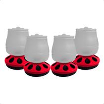 Kit 4 Comedouro Alimentador 2L Com 8 Furos Para Aves Frango