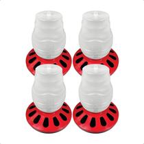 Kit 4 Comedouro Frango Aves Alimentador 3,5L Rosca 12 Furos