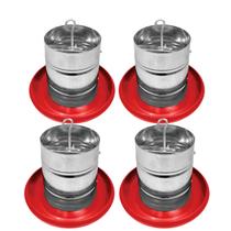 Kit 4 Comedouro Tubular 3kg p/ Frango Aves Galinha Faisão Prato Anti Desperdicio
