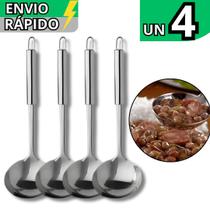 Kit 4 Concha 100% Inox Para Feijão Sopas Caldos Utensilio De Cozinha Inox Linha Premium Kit 4 Concha 100% Inox Para Feijão Sopas Caldos Utensilio De Cozinha Inox Linha Premium