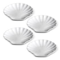 Kit 4 Concha Casquinha de Siri Porta Joia de Porcelana 9,5x1,3cm Kit 4 Concha Casquinha de Siri Porta Joia de Porcelana 9,5x1,3cm