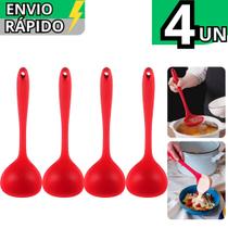 Kit 4 Concha Silicone Antiaderente Para Feijão Sopas Caldos Utensílio Casa Cozinha Buffet Lanchonete Kit 4 Concha Silicone Antiaderente Para Feijão Sopas Caldos Utensílio Casa Cozinha Buffet Lanchonete