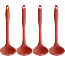 Kit 4 Conchas de Silicone Utensílios Cozinha Talheres para Sopa Feijão Restaurante OU Terracota