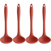Kit 4 Conchas de Silicone Utensílios Cozinha Talheres para Sopa Feijão Restaurante OU Terracota