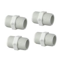 Kit 4 Conector Niple União Macho Macho Nylon Rosca 1/4