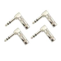 Kit 4 Conector Plug P10 90 Graus Stereo Cobre Zinco MXT