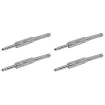 Kit 4 Conector Plug P10 MONO C/ Mola Fenolite Cromado CS510 Novo