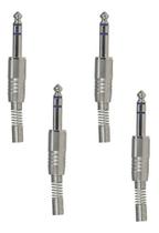 Kit 4 Conector Plug P10 Stereo Ninja Metal Mola Santo Angelo Kit 4 Conector Plug P10 Stereo Ninja Metal Mola Santo Angelo