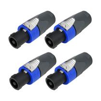 Kit 4 Conector Plug Speakon Tipo Neutrik 4 Polos Macho Profissional Kit 4 Conector Plug Speakon Tipo Neutrik 4 Polos Macho Profissional