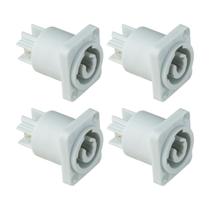 Kit 4 Conector Powercon Fêmea Painel Quadrado In 3 Vias Cinza SK-SP497 SKYPIX Kit 4 Conector Powercon Fêmea Painel Quadrado In 3 Vias Cinza SK-SP497 SKYPIX