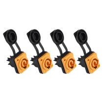 Kit 4 Conector Powercon Fêmea Painel Quadrado Out 3 Vias Á Prova D'água Laranja SK-SP491 SKYPIX