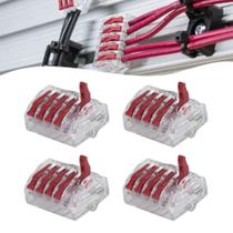Kit 4 Conector Reutilizável Emenda De Fios 5 Polos Hcrn-5 Kit 4 Conector Reutilizável Emenda De Fios 5 Polos Hcrn-5