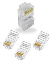 Kit 4 Conector RJ45 Macho 8 Vias Plug de Rede Kit 4 Conector RJ45 Macho 8 Vias Plug de Rede