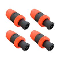 Kit 4 Conector Speakon Macho 4 Vias De Linha Profissional Tozz Resistente E Anticorrosivo
