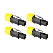 Kit 4 Conector Speakon Macho 4 Vias De Linha Resistente Com Trava FL4P Santo Angelo