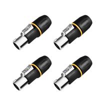 Kit 4 Conector Speakon Macho 4 Vias Resistente Com Trava Metálica RS4FP-HD Roxtone