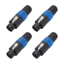 Kit 4 Conector Speakon Macho De Linha 4 Vias Profissional PGSP0002 Storm Kit 4 Conector Speakon Macho De Linha 4 Vias Profissional PGSP0002 Storm