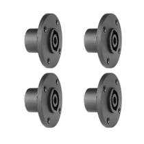 Kit 4 Conector Speakon Painel Redondo Com Trava Metalica Fêmea 4 Polos RP017 Roxtone