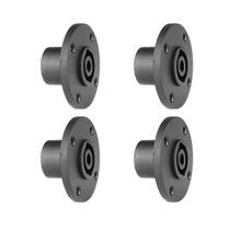 Kit 4 Conector Speakon Painel Redondo Com Trava Metalica Fêmea 4 Vias MXT