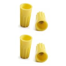 Kit 4 Conector Torção Emenda Fio 2,5mm A 10mm Amarela União Eletrica Isolante De Plastico Cobre
