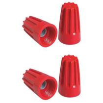 Kit 4 Conector Torção Emenda Fio 4,5mm A 16mm Vermelho União Eletrica Isolante De Plastico Cobre