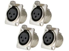 Kit 4 Conector Xlr Fêmea Painel Linha Pro Santo Angelo Sa2x Kit 4 Conector Xlr Fêmea Painel Linha Pro Santo Angelo Sa2x
