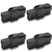 Kit 4 Conectores C/ Terminais 2 Vias Som Automotivo Conjunto