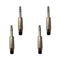Kit 4 Conectores P10 Macho Estéreo Linha PLG SA2X - SANTO ANGELO Kit 4 Conectores P10 Macho Estéreo Linha PLG SA2X - SANTO ANGELO