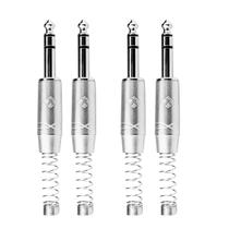 Kit 4 Conectores P10 Macho Stereo Niquelado Com Mola RJ3PP-NN Roxtone