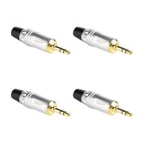 Kit 4 Conectores P2 Macho Stereo Profissional Para Montagem De Cabos