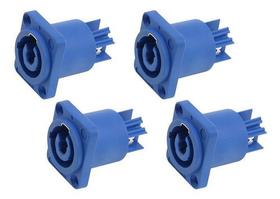 Kit 4 Conectores Powercon De Painel Azul In Profissional