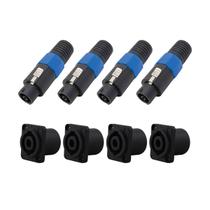 KIT 4 Conectores Speakon Macho PGSP0002 + 4 Speakon Femea Painel 4 vias PGSP0001 STORM KIT 4 Conectores Speakon Macho PGSP0002 + 4 Speakon Femea Painel 4 vias PGSP0001 STORM
