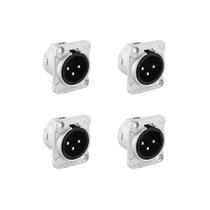 Kit 4 Conectores Xlr Canon Macho Painel Metálico 3 Pinos RX3MD-NT Roxtone Kit 4 Conectores Xlr Canon Macho Painel Metálico 3 Pinos RX3MD-NT Roxtone