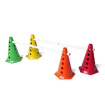 Kit 4 Cones Coloridos de Agilidade + 2 Barreiras de Salto Treino Funcional Treinamento Fitness Cardio