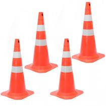 Kit 4 Cones para sinalização 75 cm com 2 faixas - RM-41 - MultiMarcas Kit 4 Cones para sinalização 75 cm com 2 faixas - RM-41 - MultiMarcas