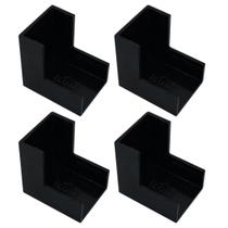 Kit 4 Conexão Curva Cotovelo Externo Preto Canaleta 20x10mm Kit 4 Conexão Curva Cotovelo Externo Preto Canaleta 20x10mm