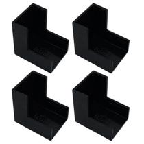 Kit 4 Conexão Curva Cotovelo Externo Preto Canaleta 20X10Mm