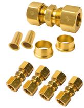 Kit 4 conexão emenda união 8mm insert tubo nylon cobre cano freio