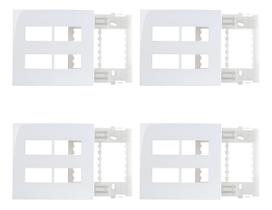 Kit 4 Conj Placa 4x4 4 Postos Horiz Sep Br com Suporte Sleek Kit 4 Conj Placa 4x4 4 Postos Horiz Sep Br com Suporte Sleek