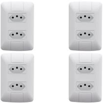 Kit 4 Conjunto 2 Tomadas 2P+T 4x2 10A 250V Tramontina Aria