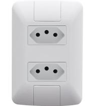 Kit 4 Conjunto 4x2 2 Tomadas 2P+T Tramontina Aria 10A 250V Branco Kit 4 Conjunto 4x2 2 Tomadas 2P+T Tramontina Aria 10A 250V Branco